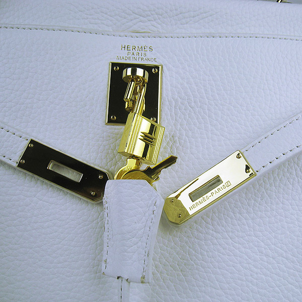 High Quality Hermes Kelly 35CM Togo Leather Bag White 6308 - Click Image to Close